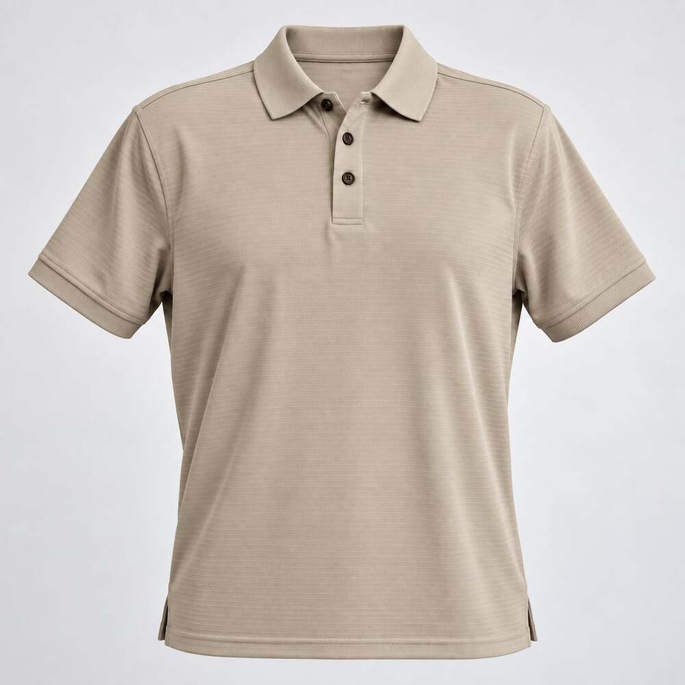 River’s End Men’s L Polo Shirt NWT Solar Shield UPF 30+ Moisture Wicking Beige